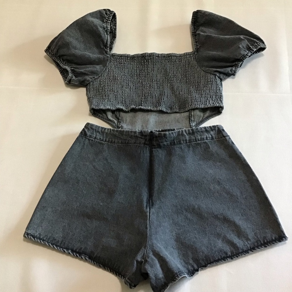 Altar'd State Louise Denim Romper - Picture 4 of 12